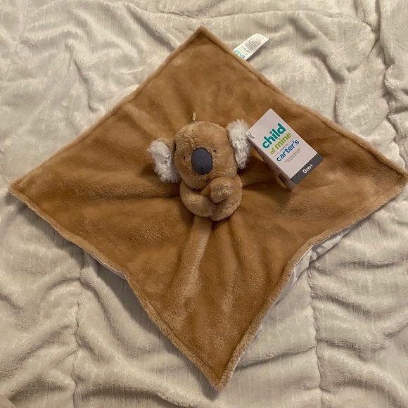 New Carter's Koala Bear Brown White Plush Baby Security Blanket Lovey - Picture 2 of 3
